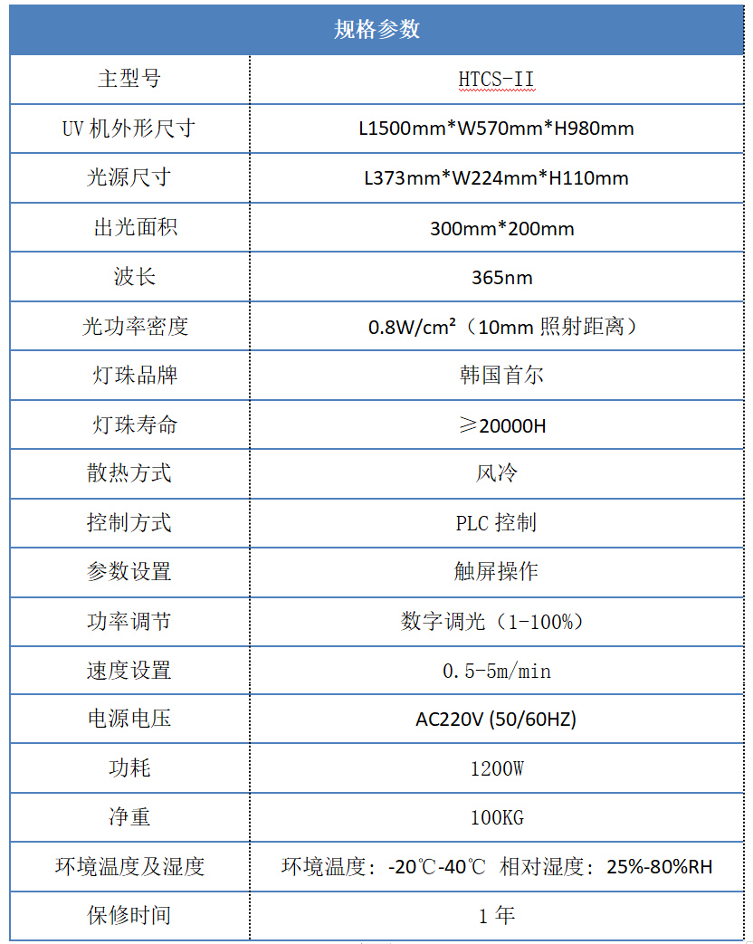 紫外UV固化機規(guī)格